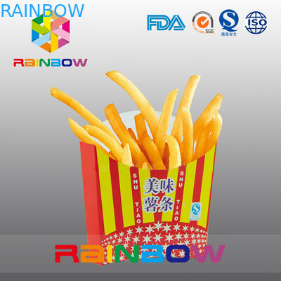 Biologisch abbaubar nehmen Sie das Wegwerfpapierkasten-Pommes-Fritesverpacken weg