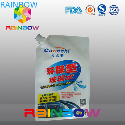 Lamellierter Schicht-Tüllen-Beutel, der mit Schlitz für Windschutzscheiben-Waschmaschinen-Flüssigkeit verpackt