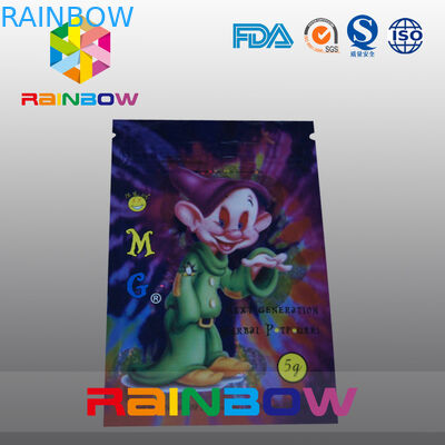 Seitendichtungs-Kräuterweihrauch-Verpackentasche 5g OMG drei mit Reißverschluss