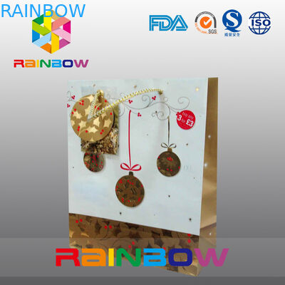 Luxus flache Unterseiten-kundengebundene DruckPapiertüte mit Zugschnur für Geschenk