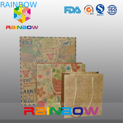 Brown-Kraftpapier-Tasche fertigte Drucken mit Zugschnur für Geschenk/das Einkaufen besonders an