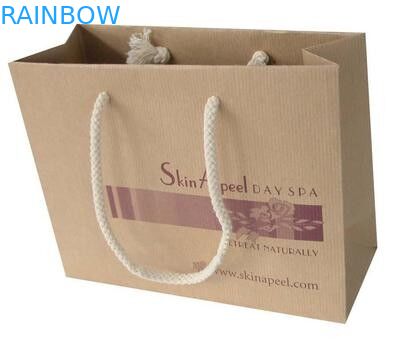 Brown-Kraftpapier-Tasche fertigte Drucken mit Zugschnur für Geschenk/das Einkaufen besonders an