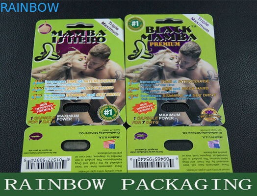 Schwarzes Mamba-Sex-Pillen, welche die Blasen-Karte verpackt für die Verbesserung der Männer verpacken