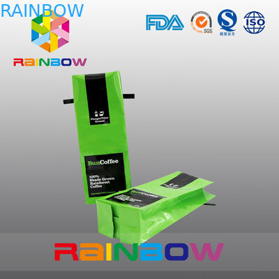 Glatter Seitenkeil-Tee-Verpackentaschen-Aluminiumfolie, grüner Zinn-Bindungs-Kaffee-Beutel