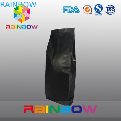 Das besonders angefertigte Schwarze druckte untere Keil-Taschen, Plastikkaffee-Beutel mit Reißverschluss/Ventil