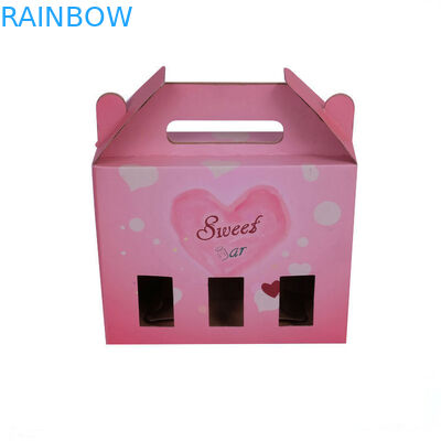 Geschlossenes verpackender Selbstgeschenk-Papierkasten, gewölbter Pappkasten mit Fenster