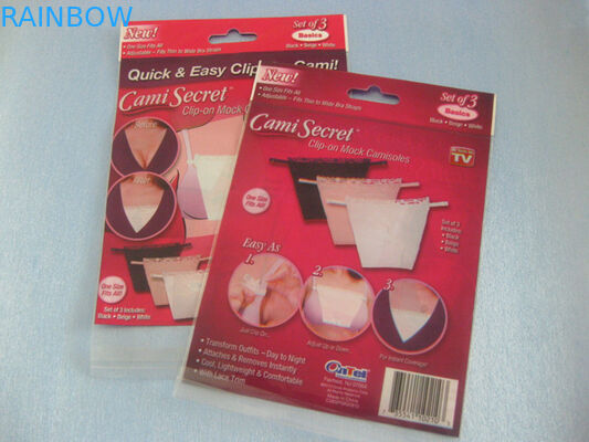 Rote Plastikplastikbeutel, die geheime Tasche Cami für BH, die Wäsche der Frauen verpacken