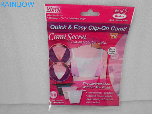 Rote Plastikplastikbeutel, die geheime Tasche Cami für BH, die Wäsche der Frauen verpacken