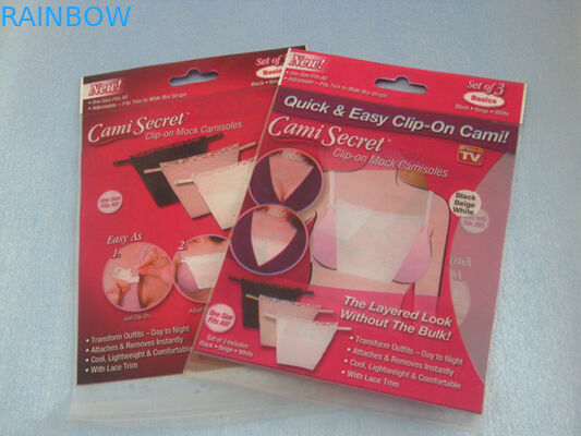 Rote Plastikplastikbeutel, die geheime Tasche Cami für BH, die Wäsche der Frauen verpacken