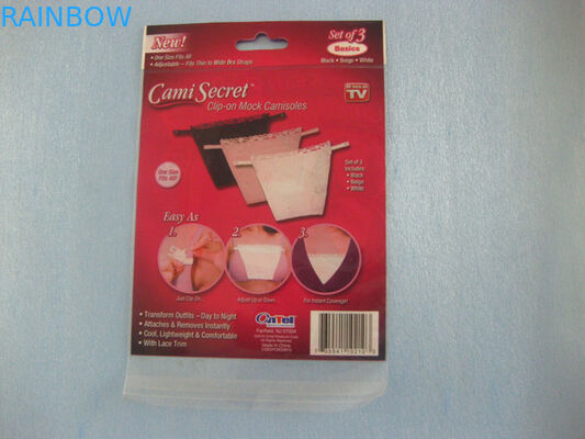 Rote Plastikplastikbeutel, die geheime Tasche Cami für BH, die Wäsche der Frauen verpacken