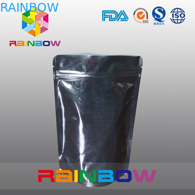 Kundengebundener Druckaluminiumfolie-Beutel, der für Protein-Pulver, schwarz verpackt