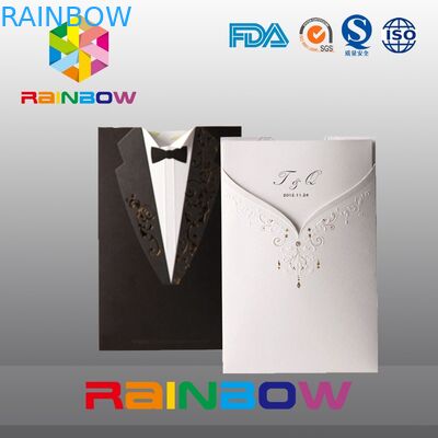 Luxuriöse kundengebundene Papiertüten für Heiratseinladungs-Karte mit klarem Druck