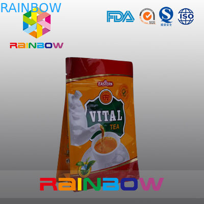 Gewohnheit druckte flache Unterseiten-Plastiktaschen, Viererkabel-Dichtungs-Block-Unterseiten-Tasche mit klarem Fenster