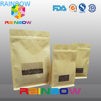 Flache Unterseiten-Keil-Taschen, Viererkabel-Dichtungs-Block-Unterseiten-Tasche mit klarem Fenster für Kaffee