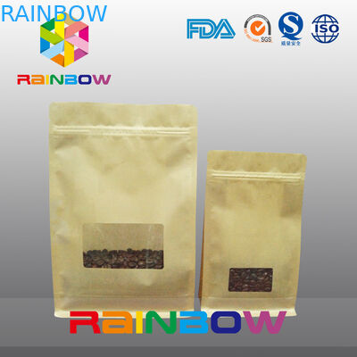 Flache Unterseiten-Keil-Taschen, Viererkabel-Dichtungs-Block-Unterseiten-Tasche mit klarem Fenster für Kaffee