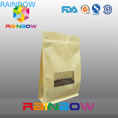 Flache Unterseiten-Keil-Taschen, Viererkabel-Dichtungs-Block-Unterseiten-Tasche mit klarem Fenster für Kaffee