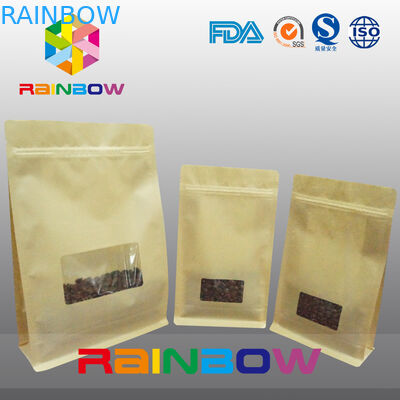 Flache Unterseiten-Keil-Taschen, Viererkabel-Dichtungs-Block-Unterseiten-Tasche mit klarem Fenster für Kaffee