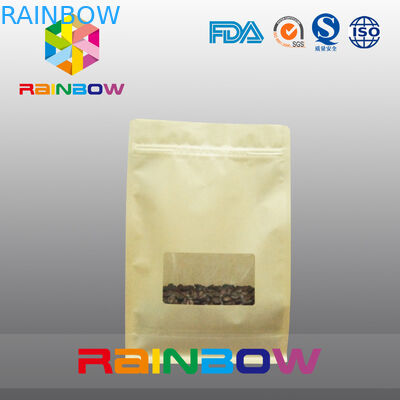 Flache Unterseiten-Keil-Taschen, Viererkabel-Dichtungs-Block-Unterseiten-Tasche mit klarem Fenster für Kaffee