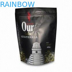 Stehen Sie oben Aluminiumfolie-Kaffee-Tasche Matts mit Reißverschluss, Brown-Kaffee-Taschen-Nahrungsmitteltaschen