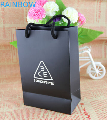 Kundenspezifische grüne Kraftpapier-Papiertüten mit Baumwollgriff-Tee-Verpackentasche