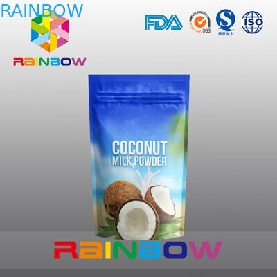 Des mit Reißverschluss stehen verpackende untere Keiltaschen Aluminiumfolieproteinpulvers oben