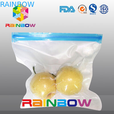 Polyvakuumbeschaffenheitsnahrungsmittelspeicherbeutel/Schieberreißverschlussnahrungsmittelvakuumdichtung bauscht sich