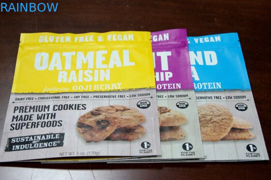 Klare Druck-Folie zeichnete Imbiss-Verpackentasche/Reißverschluss-Plätzchen-Beutel Doypack Plastik