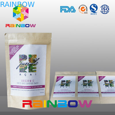 Logo druckte Chia-Samen Krafter-Papier-Taschen-/Nuss-Snack-Food-Verpacken das mit Reißverschluss