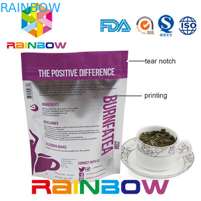 Wiederverschließbare Massenplastikbeutel, die für Tee-Kasten mit Reißverschluss-und Unterseiten-Keil verpacken