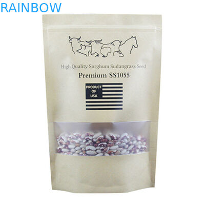 Gewohnheit Druck-Kraftpapier-Papiertüte-wiederversiegelbares Druckfenster für Betriebssamen