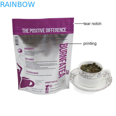 Druck-Mylat-Teebeutel, der mit Reißverschluss, kundenspezifischer wiederverschließbarer Tee verpackt Doy-Satz verpackt