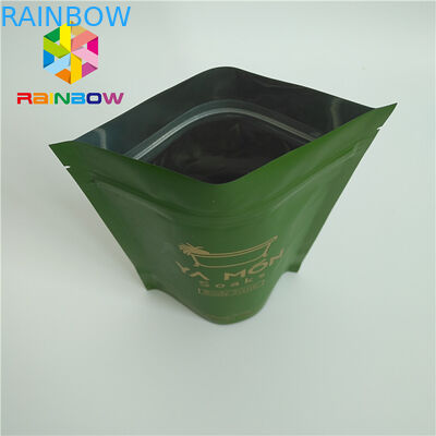 Weiße grüner Tee-Verpackentasche Aluminiumfolie-fertigen gezeichnete Matts mit Reißverschluss kundenspezifisch an