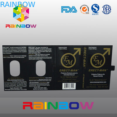 Sex-Pillen-verpackender Papierkasten des Effekt-100% ERECT-MEN mit Karte kundengebundenem Entwurf