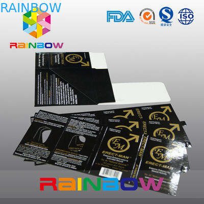 Sex-Pillen-verpackender Papierkasten des Effekt-100% ERECT-MEN mit Karte kundengebundenem Entwurf