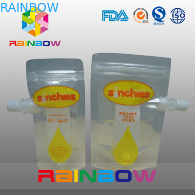 Stehen Sie oben flüssigen Saft-Beutel, Reißverschlussgetränkbeutel-Gravürendrucken