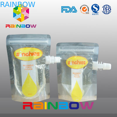 Stehen Sie oben flüssigen Saft-Beutel, Reißverschlussgetränkbeutel-Gravürendrucken