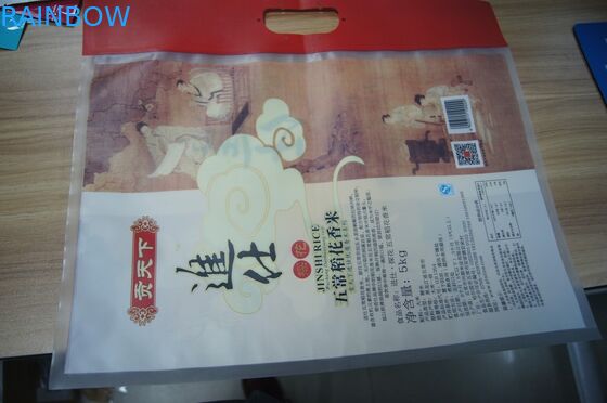 Matt-Suface OPP/NY-/PET5kg Reis-Plastikbeutel, die mit Griff verpacken