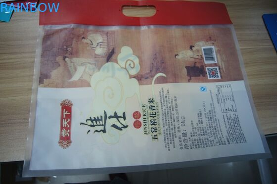 Matt-Suface OPP/NY-/PET5kg Reis-Plastikbeutel, die mit Griff verpacken