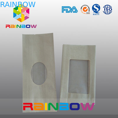 Keil-Kraftpapier-Tasche für die Süßigkeit/trockenen Nahrungsmittelgrad, die mit klarem Fenster verpacken