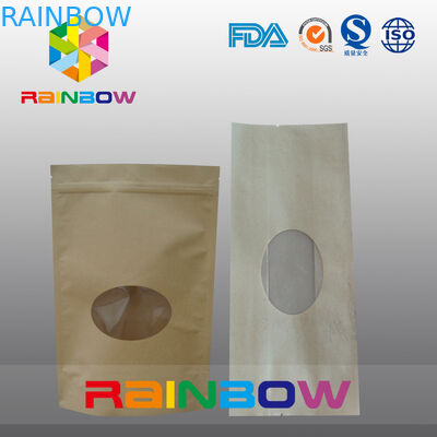 Keil-Kraftpapier-Tasche für die Süßigkeit/trockenen Nahrungsmittelgrad, die mit klarem Fenster verpacken