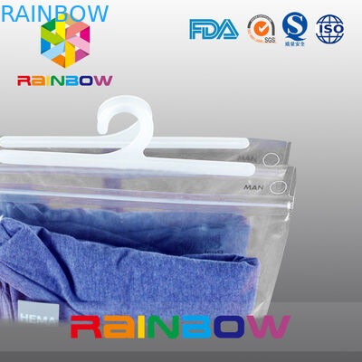 Die Kleidungs-Verpackentasche des Mannes mit Reißverschluss-und Aufhänger-klarer Verpackentasche