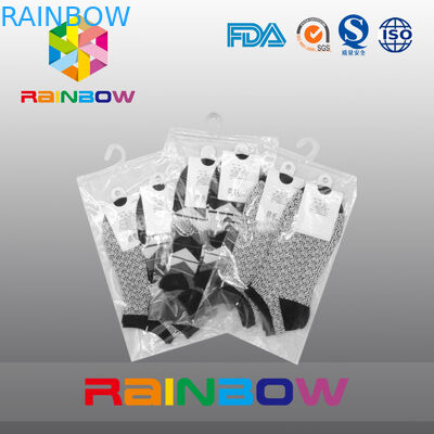 Fertigen Sie Plastiktasche des Logo-Druck-freien Raumes mit Reißverschluss/hängende Haken-Tasche mit Reißverschluss besonders an