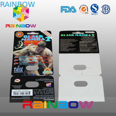 Kundengebundene Papierblasen-Karten-verpackende Papierkarte für sexuelle Pillen