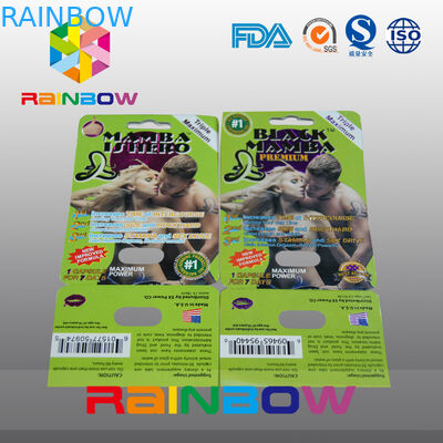 Kundengebundene Papierblasen-Karten-verpackende Papierkarte für sexuelle Pillen