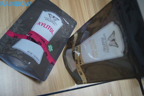 Stehen Sie oben Plastikprotein-Pulver/Zucker-/Süßstoff-kundenspezifischen Verpackentaschen-Reißverschluss