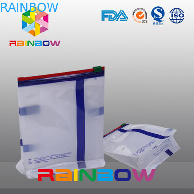 Sondergröße weißer Qual-Dichtungs-flache Unterseiten-Keil-Beutel mit Dia-Reißverschluss für das Verpacken der Lebensmittel