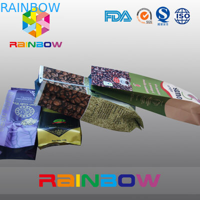 Volle Druckschwarz-Keil-Kaffee-Tasche/Rückseite versiegelten Beutel mit Ventil