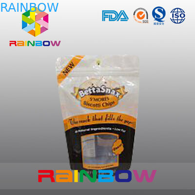 Stehen Sie oben klaren Plastikbeutel die mit Reißverschluss, die mit Schmetterlings-Fall-Loch für Süßigkeit/Snack-Food verpacken