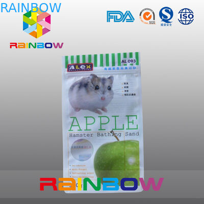 Drei - Seitendichtungs-Beutel mit Reißverschluss mit rundem Fenster für den verpackenden Hamster, der Sand/Nahrung für Haustiere badet