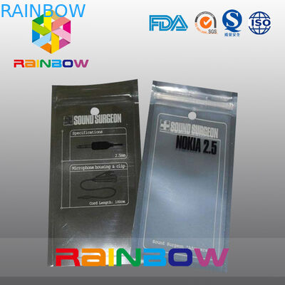 Sehen Sie durch Logo-Druckkopfhörer-/-kopfhörer-Verpackentaschen/Beutel mit Reißverschluss